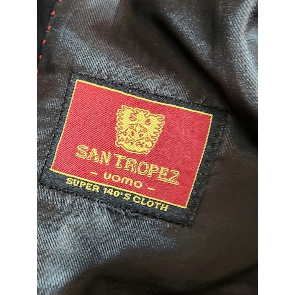 San Tropez Uomo Super 140's Mens 100% Wool Navy Dark Blue blazer Jacket 52R